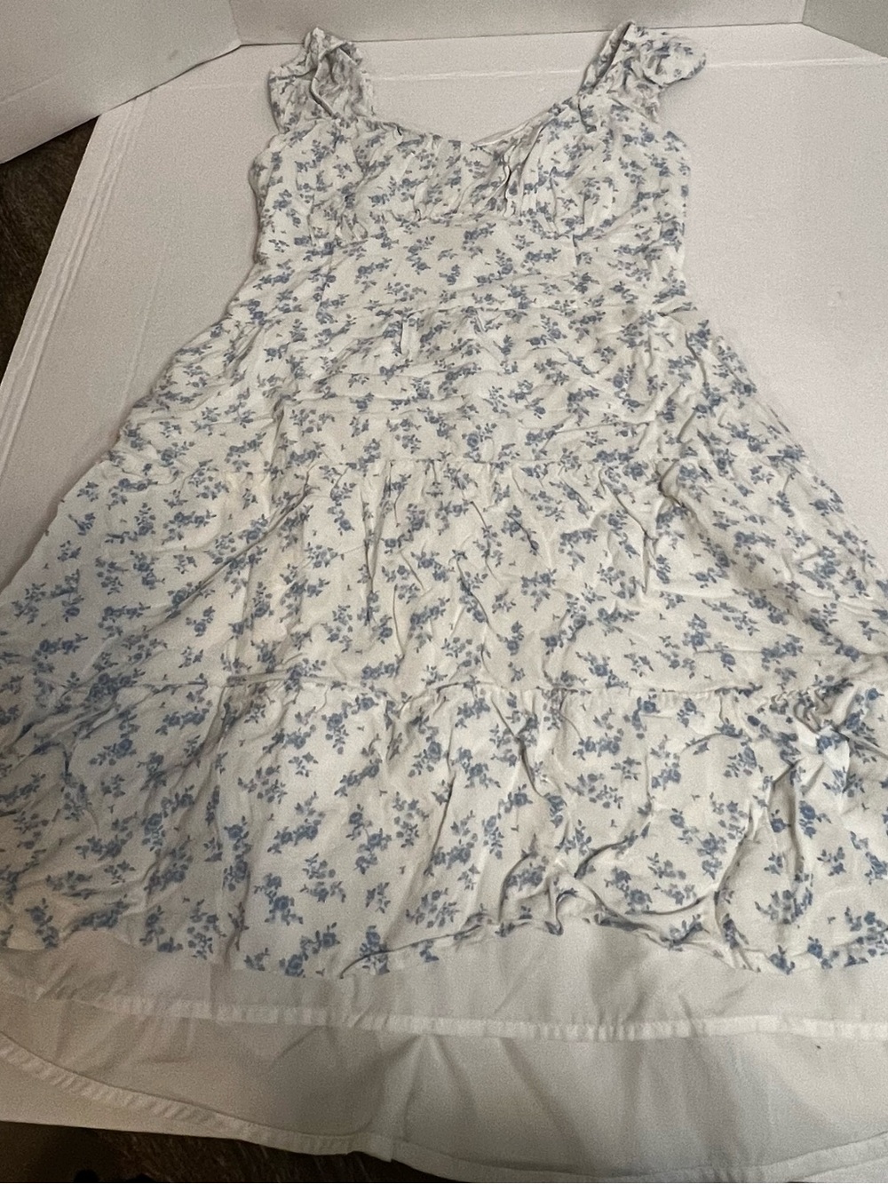 Blue Floral Ruffle-Strap Sundress - Picture 2 of 3
